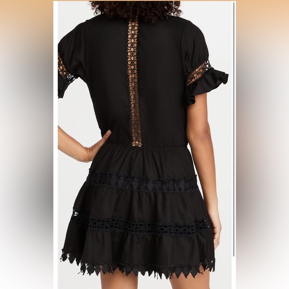 Peixoto Black Ruffle Sleeve Mini Dress - Picture 2 of 5